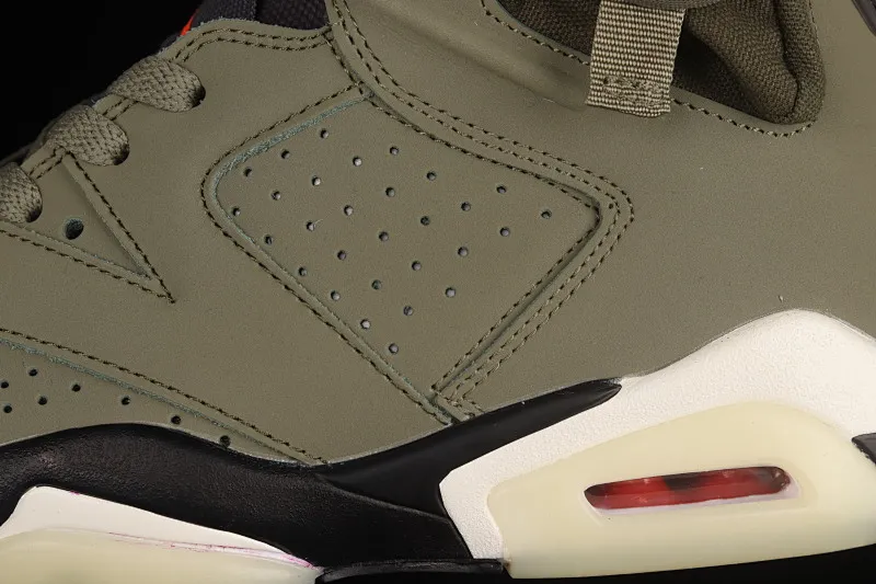 All Categories Air Jordan Jordan Series Basketball Shoes Air Jordan 6 Travis Scott x Air Jordan 6 AJ6 TS Joint Pocket Army Green Basketball Shoes CN1084-200